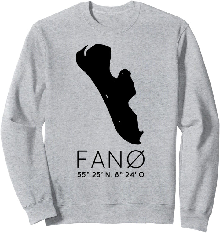 Fan Dänemark Insel Fanö Koordinaten Silhouette Karte Sweatshirt