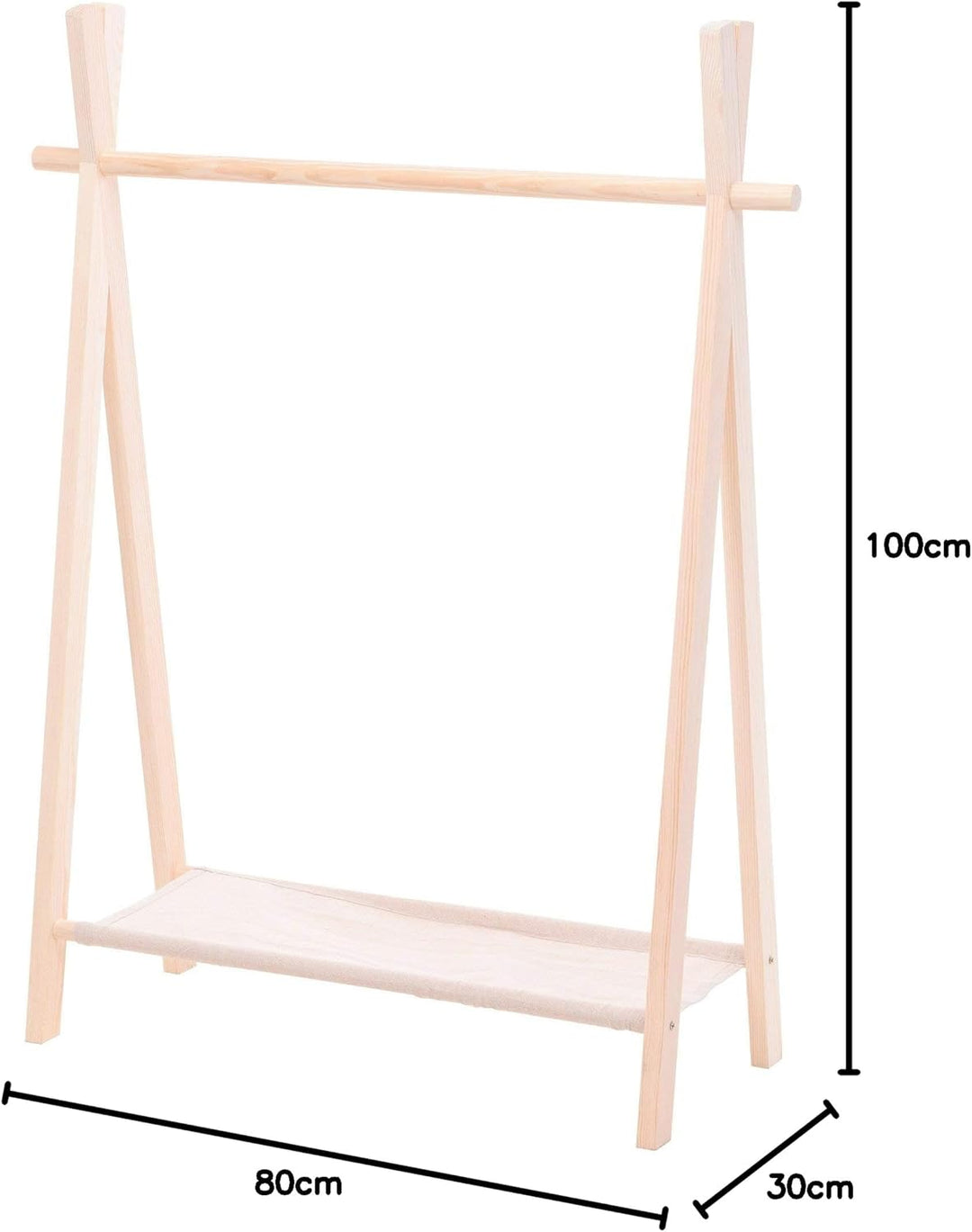 Home @ Styling Collection Kinder-Kleiderbügel, 80 x 30 x 100 cm, Holz