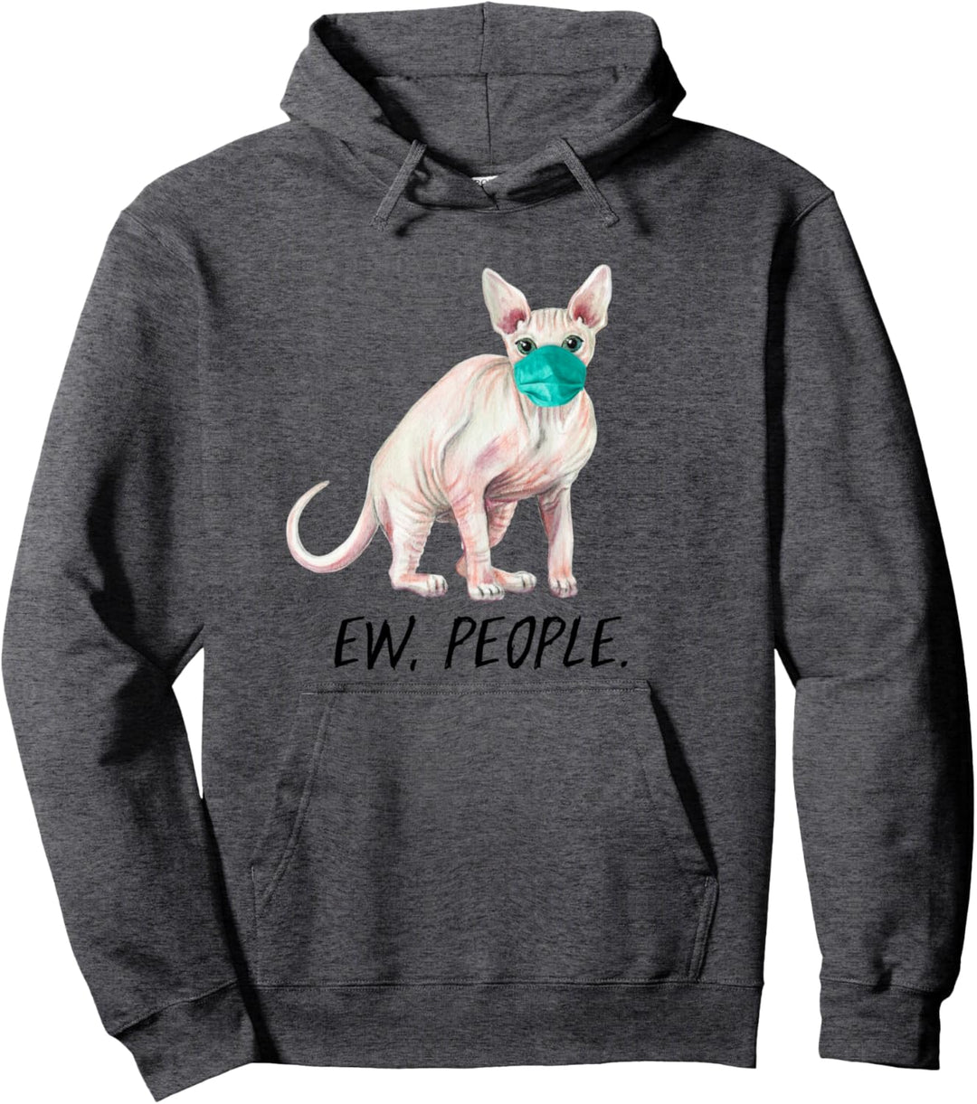 SPHYNX Katze mit Gesichtsmaske Mundschutz Nacktkatze Pullover Hoodie