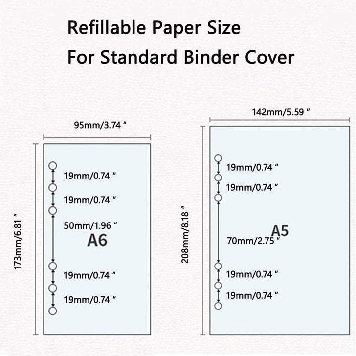 3 STÜCKE A5 Binderhülle, transparentes weiches PVC 6-Loch-Ringbuch, nachfüllbarer Papierbinder mit G