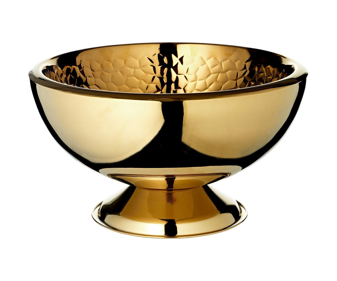 EDZARD Flaschenkühler Bruno (H 24 cm, Ø 43 cm), doppelwandig, Gold-Optik, innen gemustert, Edelstahl