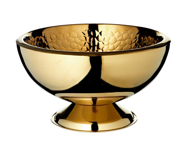 EDZARD Flaschenkühler Bruno (H 24 cm, Ø 43 cm), doppelwandig, Gold-Optik, innen gemustert, Edelstahl