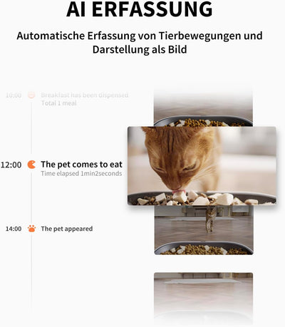 PETKIT Futterautomat Katze 2 Näpfe Mit Kamera, Futterautomat Katze,5L Katzen Futterautomaten,Automat