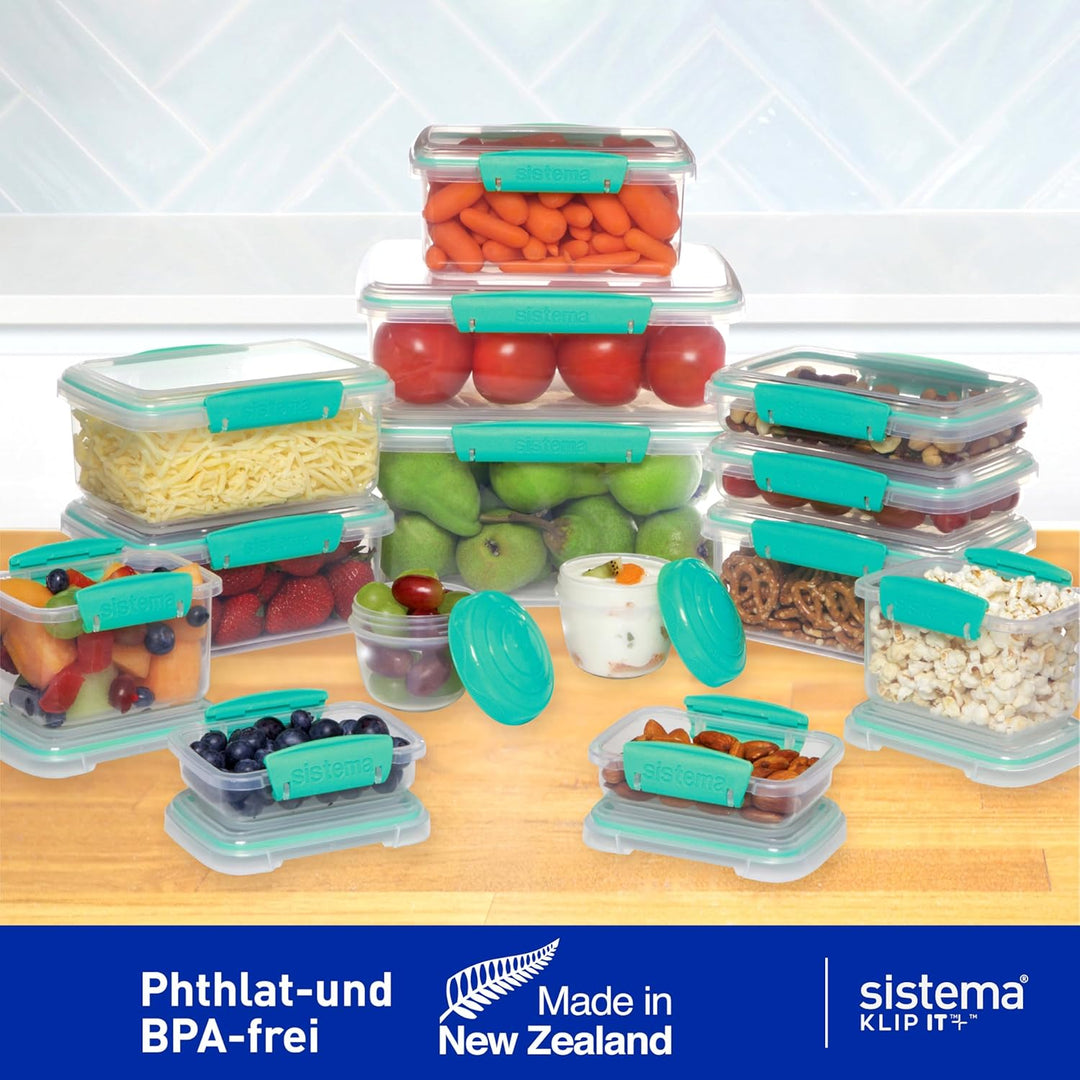 Sistema KLIP IT Vorratsdosen | Luftdichte und stapelbare Frischhaltedosen mit Deckel | Pausenbrotdos