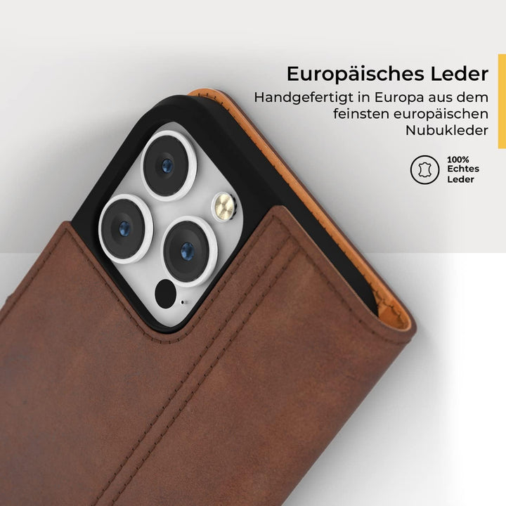 Snakehive iPhone 14 Pro Max Hülle Leder | Stylische Handyhülle mit Kartenhalter & Standfuss | Handyh
