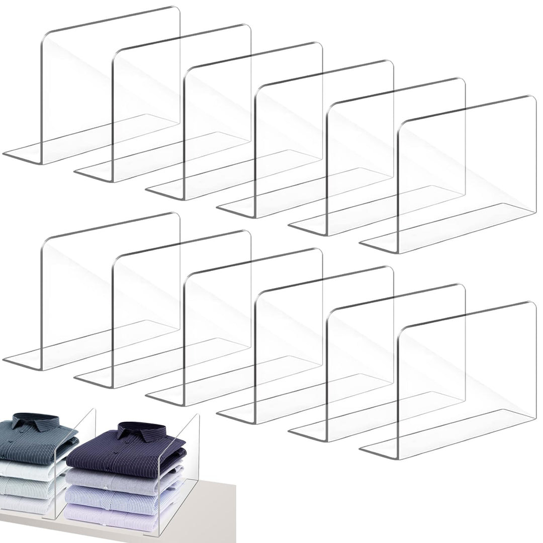 12 Stück Regaltrenner, Regaltrenner Bücher 20 x 12 cm Regaltrenners, Kleiderschrank Regalteilers für