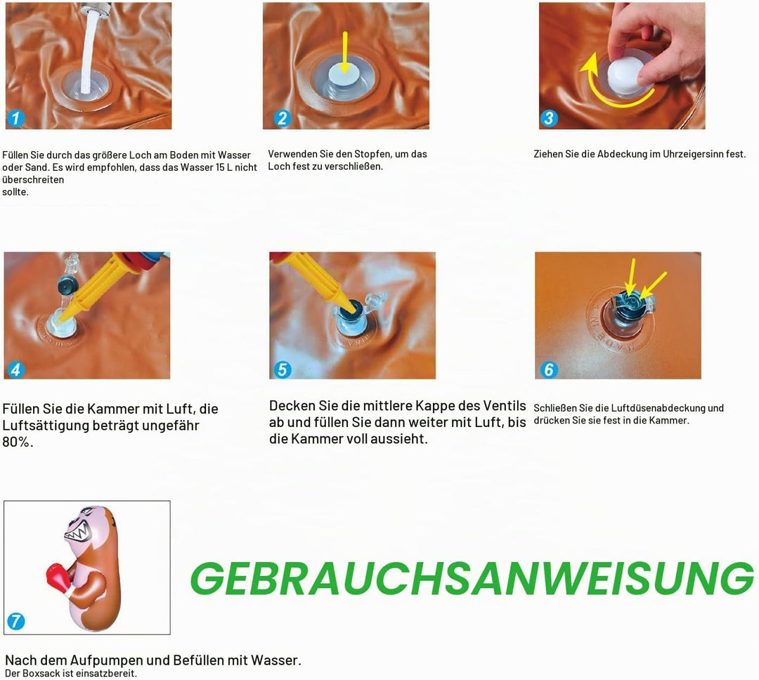 SUNSHINEMALL Boxsack für Kinder Boxen Dummy aufblasbare Cool Spass Spielzeug für Jungen Sport Gesche