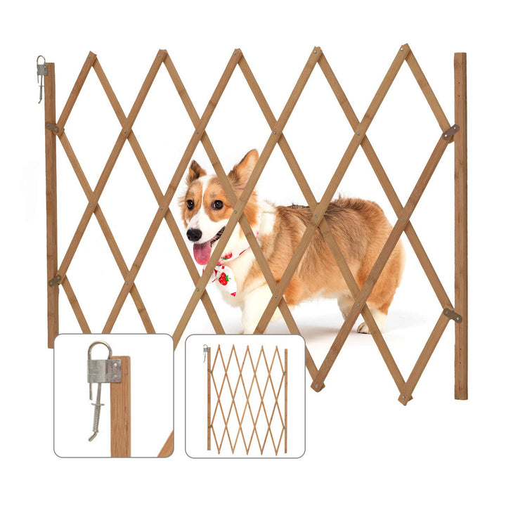 Trintion Hundeabsperrgitter Ausziehbar Hunde Absperrgitter Treppengitter Verstellbar Holz Hundezaun