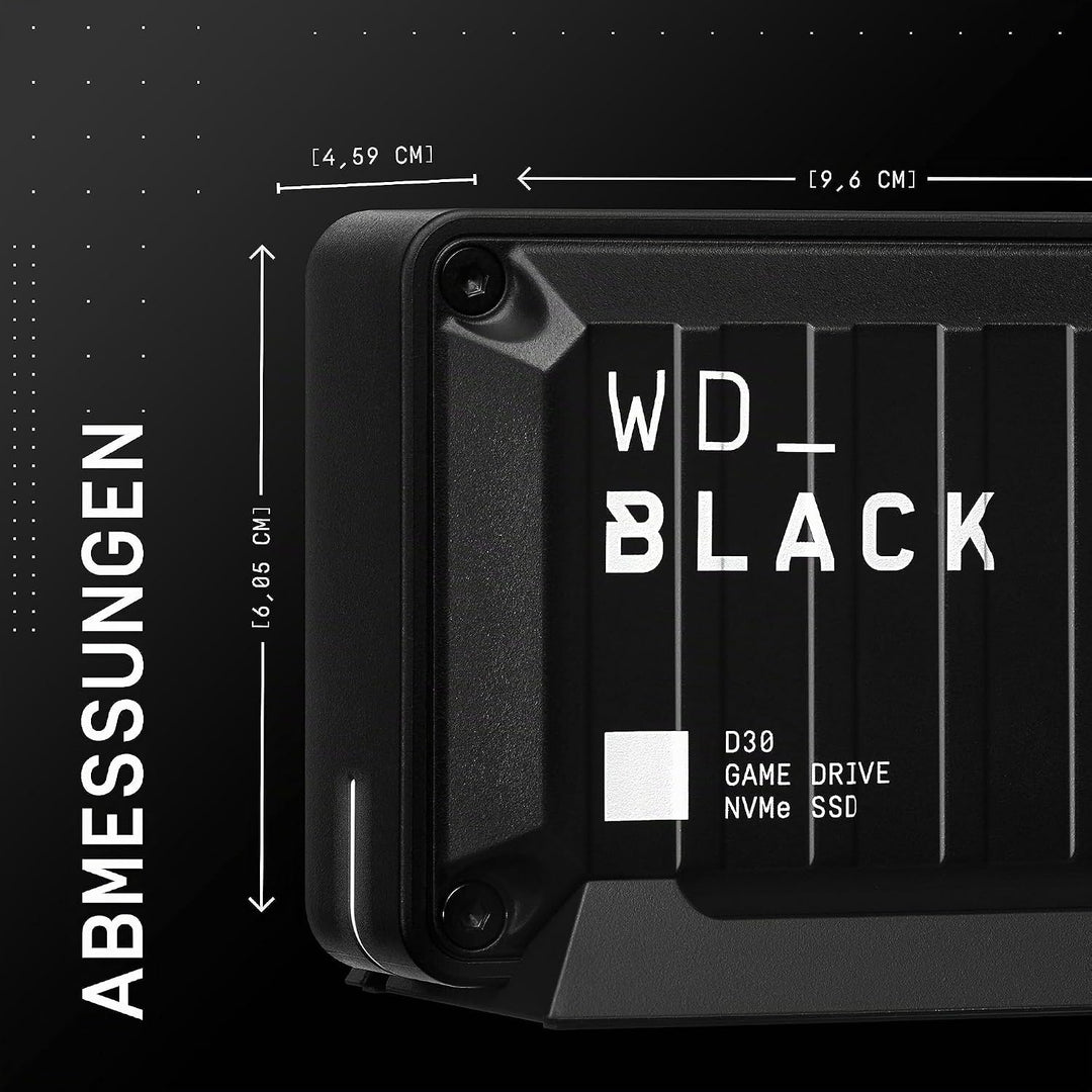 WD_BLACK D30 Game Drive SSD 500 GB (Übertragung mit 900 MB/s, USB Typ-C zu Typ-A Kabel) kompatibel m