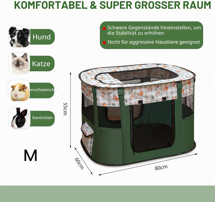 Faltbarer Hundezäune, Welpenlaufstall Tierlaufstall, Tragbar Laufstall für Welpen, Welpenlaufstall f