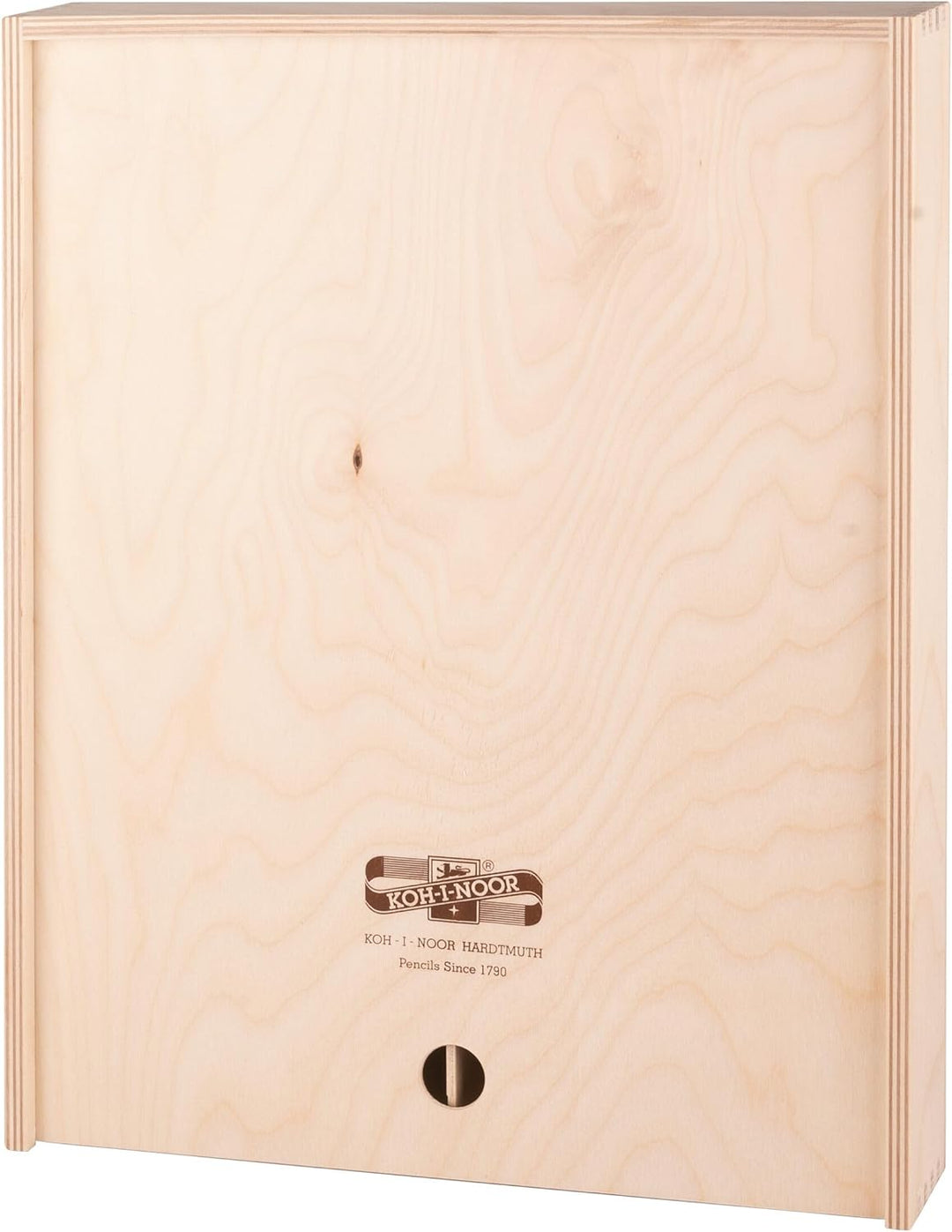 Holzbox Holzschiebebox Gross für Stifte Pinsel Druckbleistifte, etc. KOH-I-Noor Stiftebox Aufbewahru