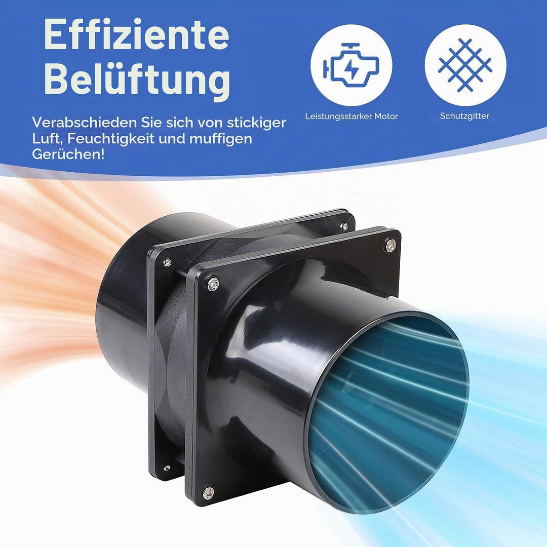 CPROSP Abluftventilator 100mm mit Geschwindigkeitsregler, Rohrventilator, Rauchabzug Ventilator mit