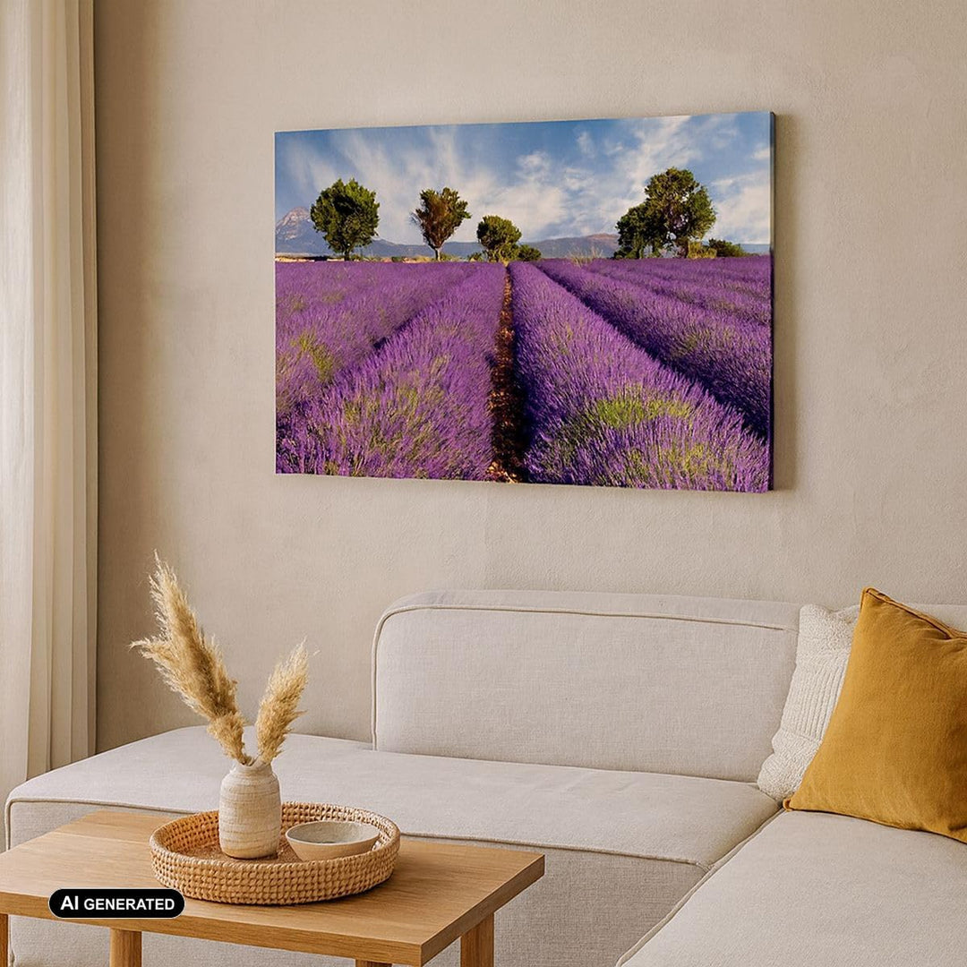Bilder auf Leinwand 100x70cm Leinwandbild Landschaft Wiese Pflanzen Gross Wanddeko Bild Schlafzimmer