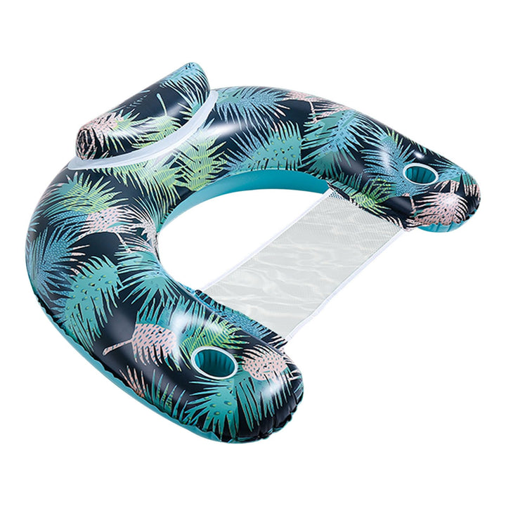 Palm Leaf Pool Float,Schwimmstuhl für Erwachsene - Schwimmbad-Wasserstuhl mit Getränkehalter,Schwimm