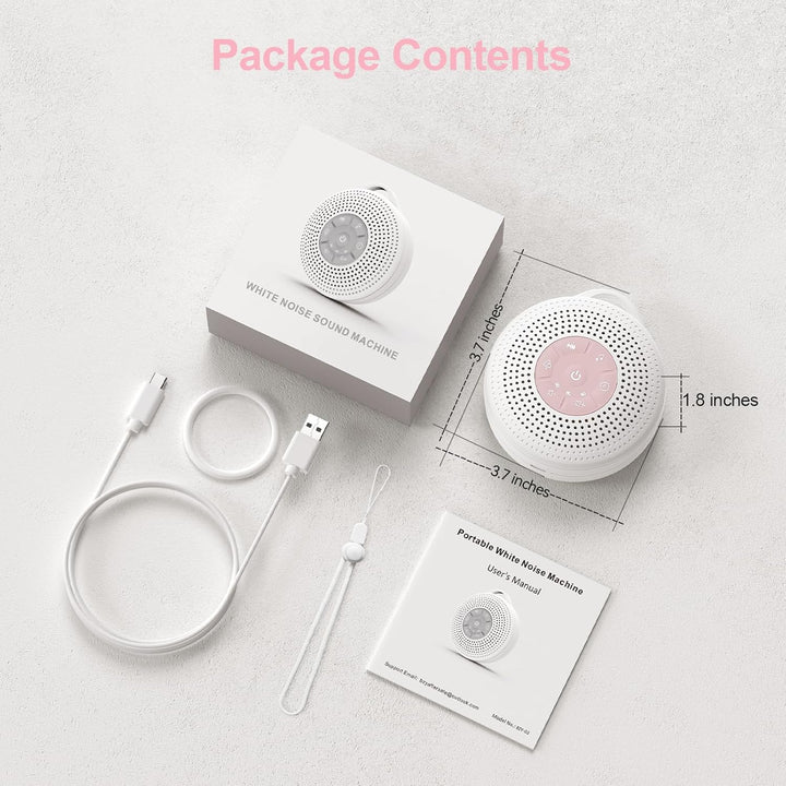 White Noise Machine Baby, Einschlafhilfe Babys mit 2000mAh Akku,Portable Sound Machine for Adults,21