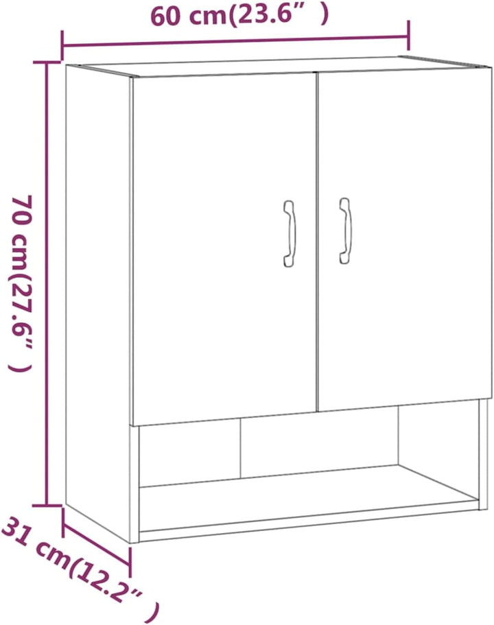 Gecheer Wandschrank H?ngeschrank Mit 2 Türen und 1 offenes Fach Küchenschrank Wandh?ngeschrank Badsc