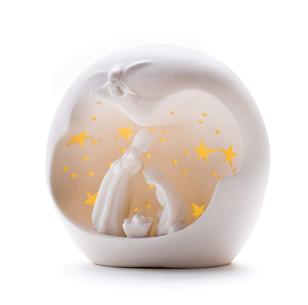 DARO DEKO Porzellan Kugel Krippe mit LED - 20cm