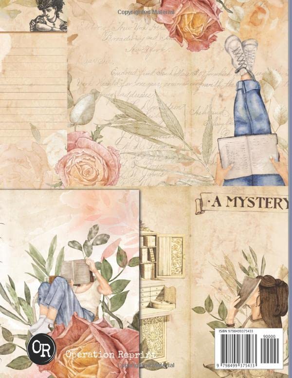 Book Lover Junk Journal Pages & Ephemera: 26 Page Kit Vintage Rose Theme Collection For Scrapbooking
