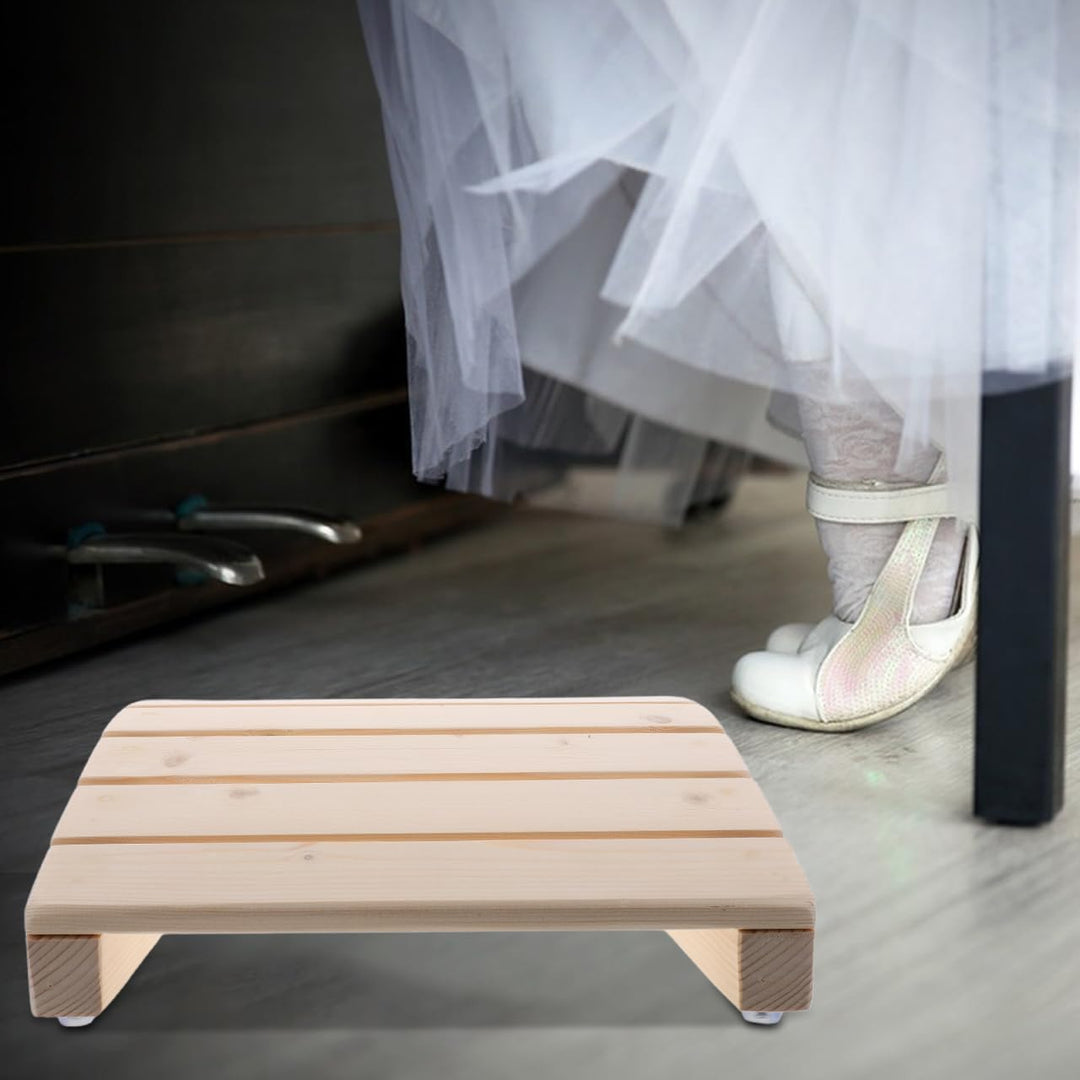 TOYANDONA Klavierhocker Aus Holz Für Junge Mädchen Ergonomische Fussstütze Für Schreibtisch Anfänger
