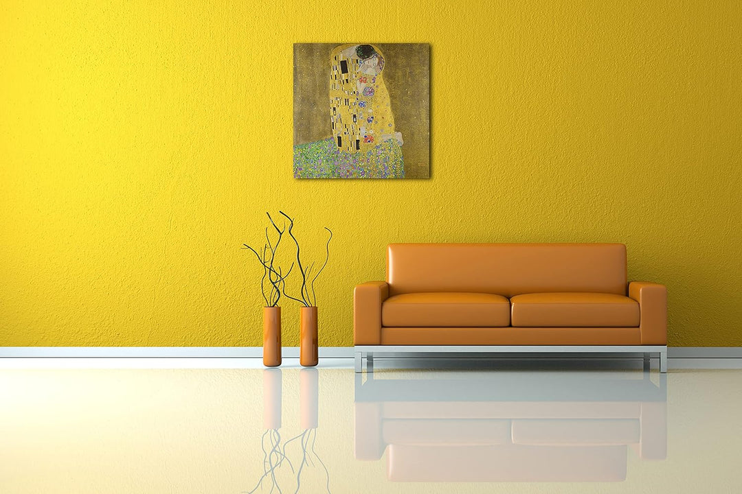 Printed Paintings Leinwand (70x70cm): Gustav Klimt - Der Kuss (1907-1908) 70x70 cm, 70x70 cm
