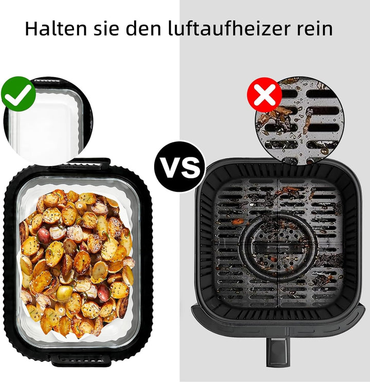 Glas-Auflaufformen für Heissluftfritteusen – Kompatibel mit Ninja Airfryer Zubehör Set – Kompatibel