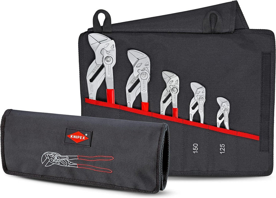 Knipex Zangenschlüssel-Set 5-teilig 00 19 55 S4 & Cobra® XL, Wasserpumpenzange | Rohrzange, gross, C