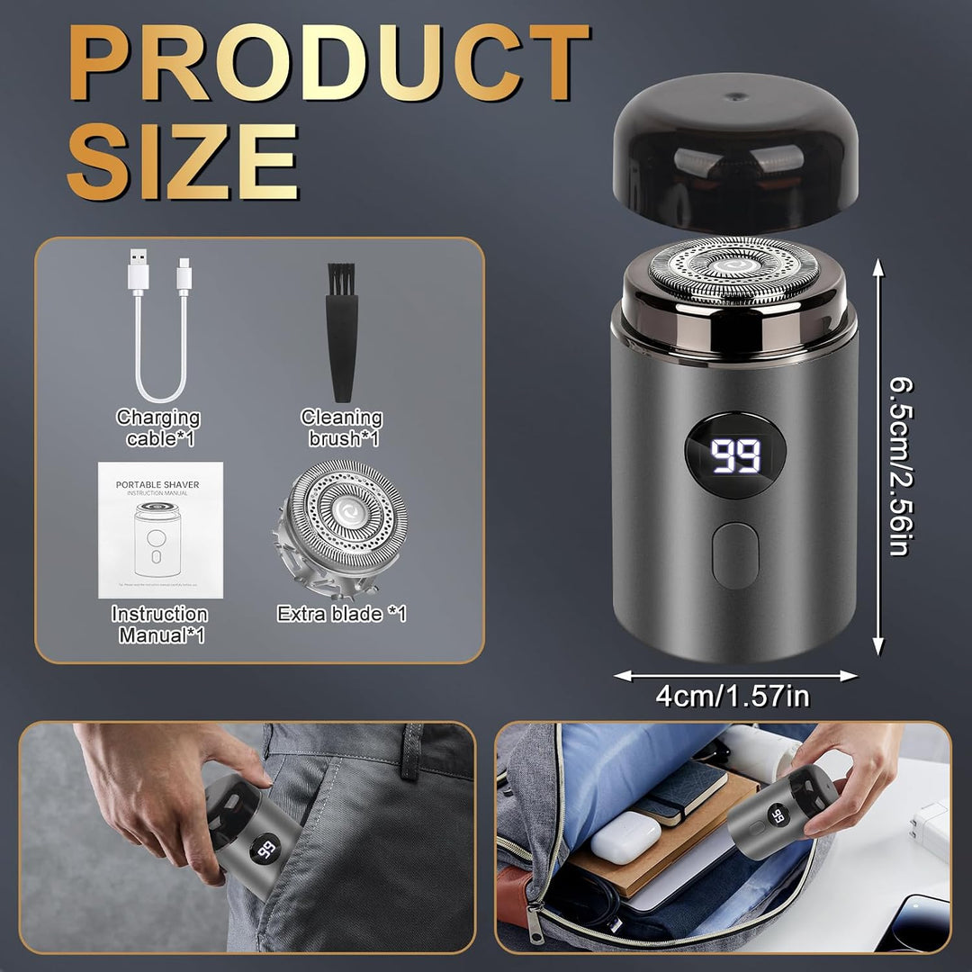 Mineup Elektrorasierer Herren, 2 in 1 Tragbarer Elektrischer Mini-Rasierer, Sopami Mini Shaver, Wass