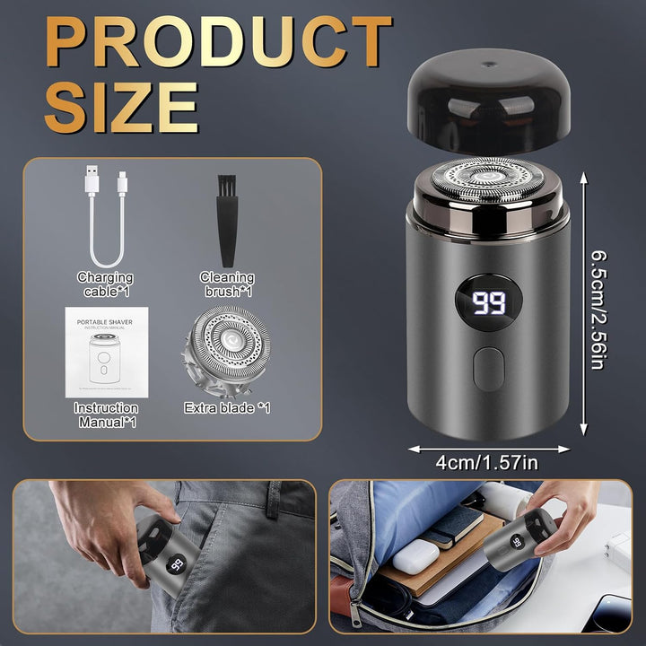 Mineup Elektrorasierer Herren, 2 in 1 Tragbarer Elektrischer Mini-Rasierer, Sopami Mini Shaver, Wass