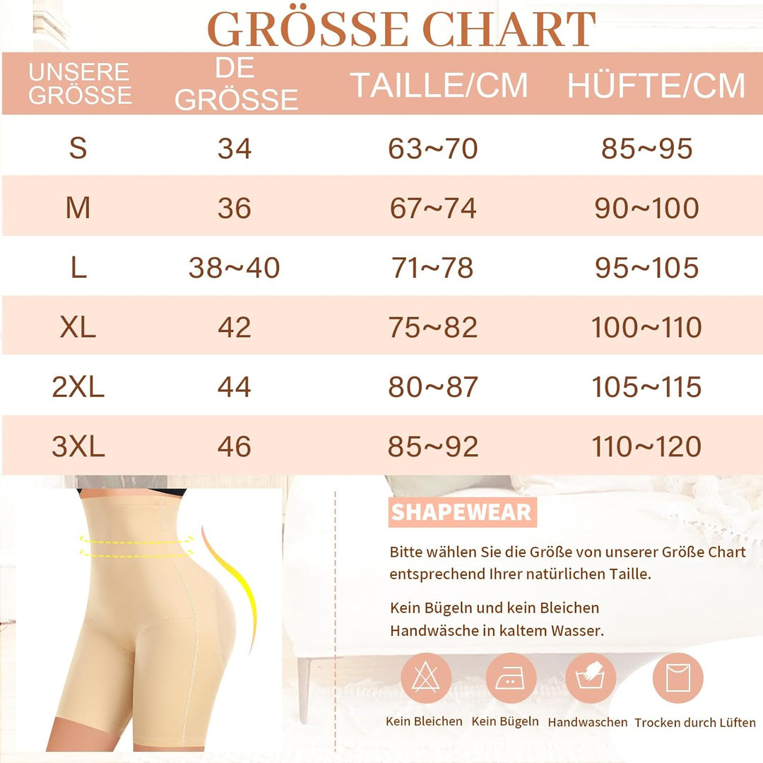 YARRCO Bauchweg Unterhose Damen Shapewear Spitze Miederhose Hohe Taille Figurformende Unterwäsche Le