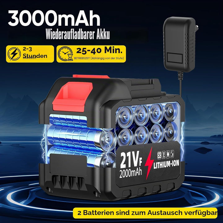 Hochdruckreiniger mit Akku, 6-in-1-Düse, max. 200 Bar, kabelloser Hochdruckreiniger, bürstenloser Mo