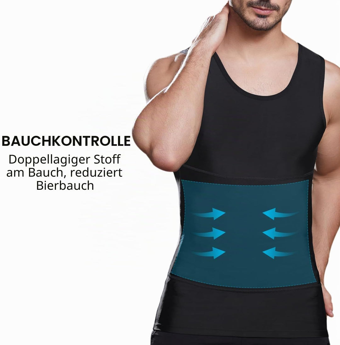 Lgtfy Herren Bauchweg Body Shaper Weste Brust Bauch Kompression Tank Top Bauch Verstecken Unterhemde