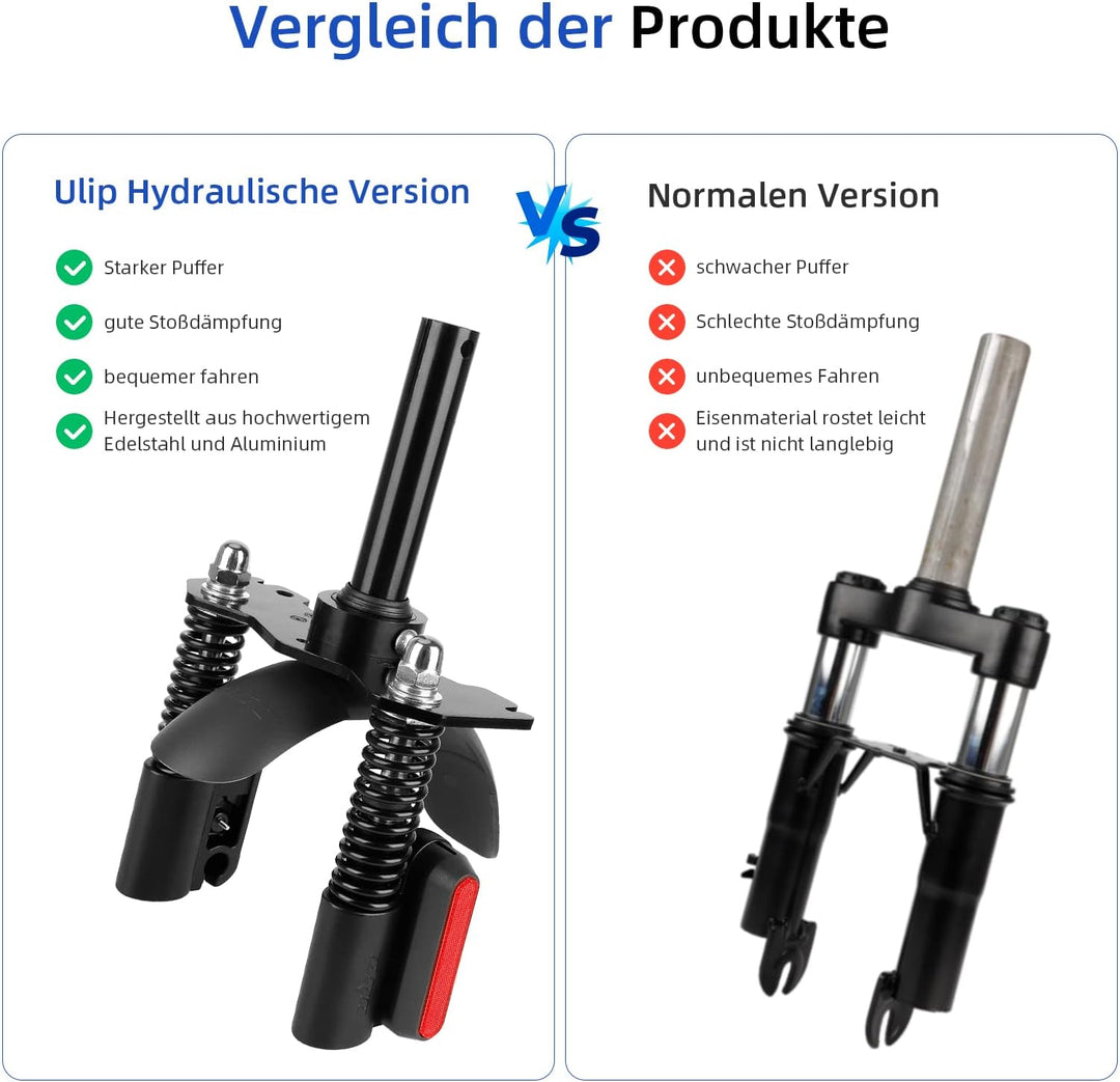 ulip Hydraulische Federung vorne Stossdämpfer mit Schutzblech vorne und Reflektor für Elektro-Scoote