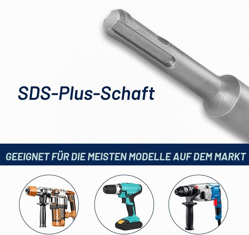 CGBOOM 5tlg Meissel Set für SDS Plus,165 mm x 75 mm Fliesenmeissel, Breitmeissel, Flachmeissel, Spit