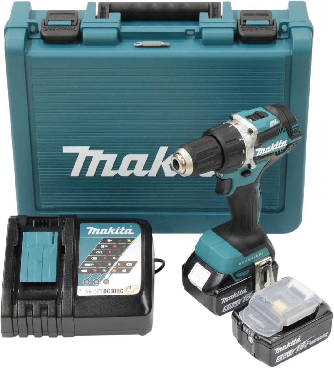 Makita DDF484RTE Akku-Bohrschrauber 18V / 5,0 Ah, 2 Akkus + Ladegerät im Koffer Drill / 2 x battery
