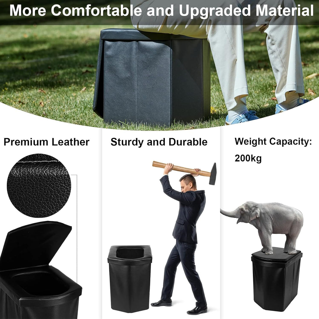 TOONGEEN Campingtoilette Faltbar, Mobile Camping Toilette WC Klo Klapptoilette für Unterwegs, Notfal