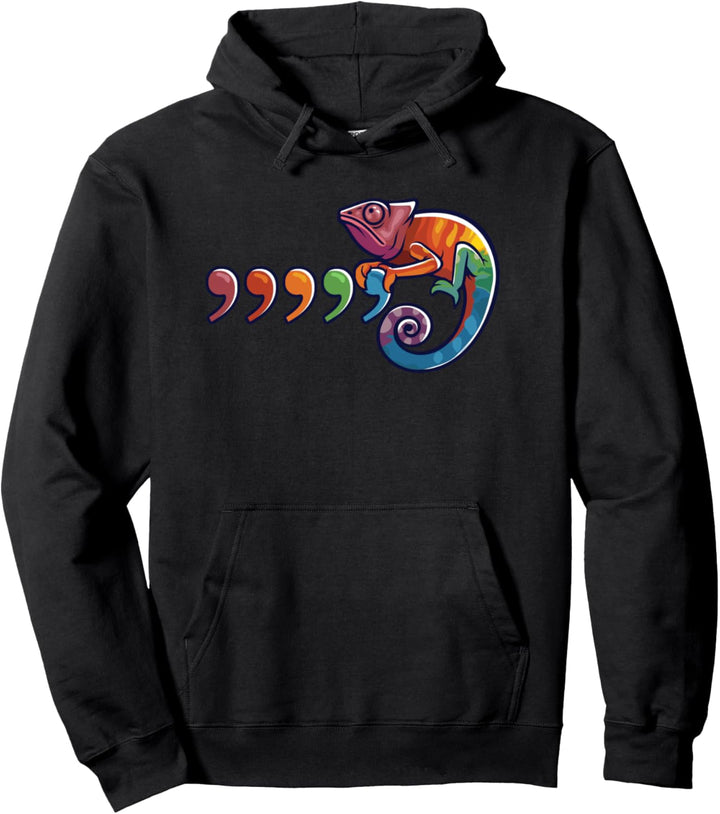 Comma Chameleon Funny 80's Throwback THE ORIGINAL Pullover Hoodie