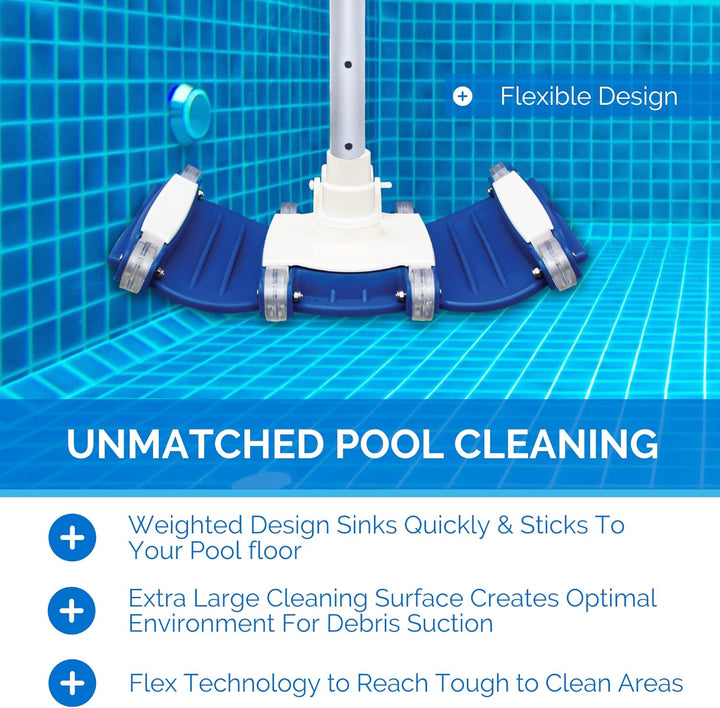 SWIMLINE HYDROTOOLS Manueller Vakuumkopfaufsatz für Innen- und oberirdische Pools | gewichteter flex