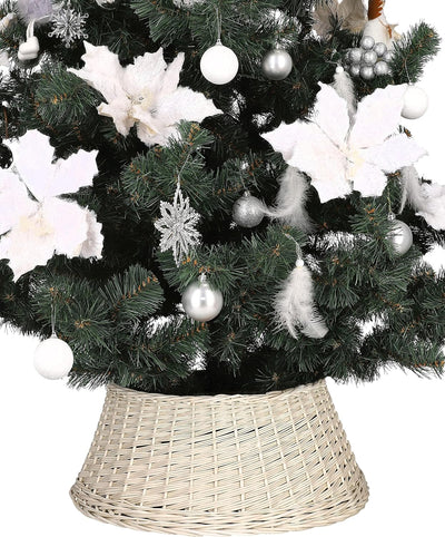 KOTARBAU® Weihnachtsbaum Rock aus Weide Ø 60 cm Gebleicht Christbaumständer aus Rattan Natur Weihnac