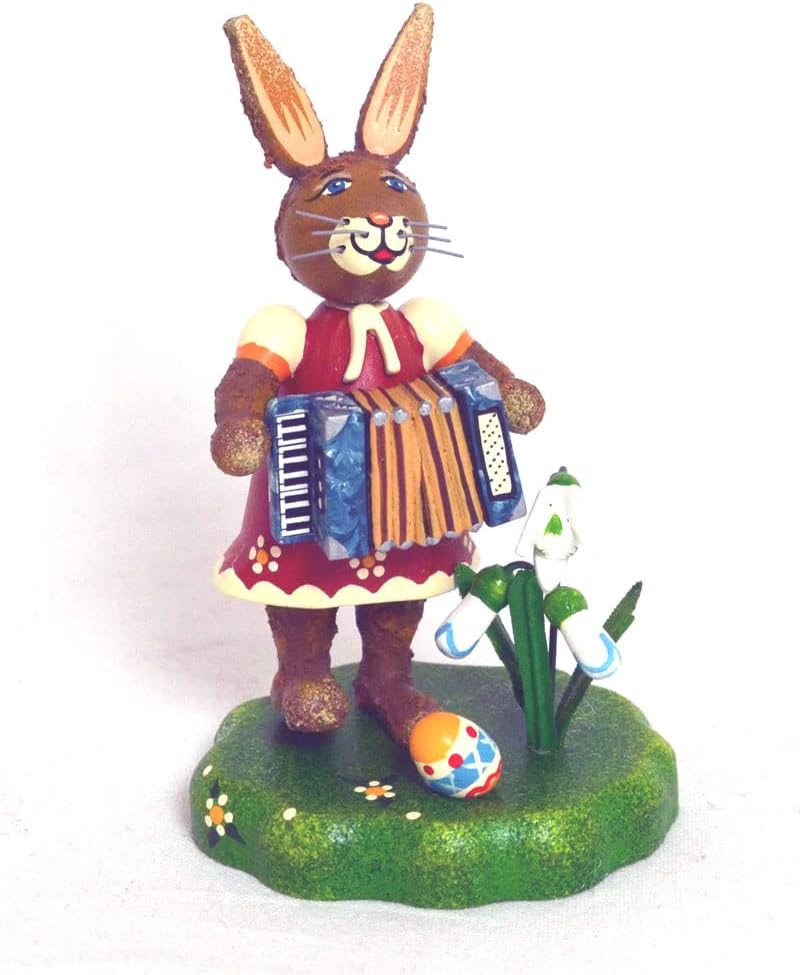 Hubrig Hasenmusikantin, Mädchen mit Akkordeon, Höhe etwa 9 cm