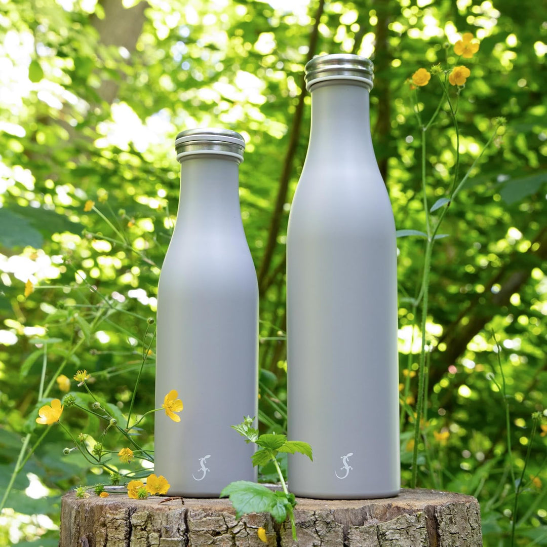 LURCH Edelstahl-Isolierflasche 0,75 l in Jura grey - Perfekt für jede Aktivität, Jura Grey