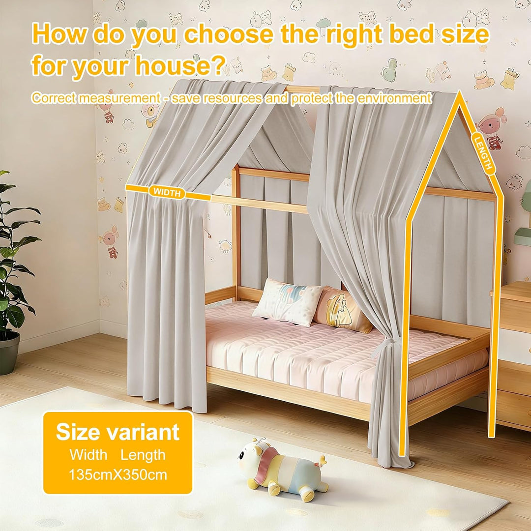 Hausbett Himmel Set Deko - 2 Stück Betthimmel Hausbett Dekoration,Himmelbett Vorhänge für Hausbett D