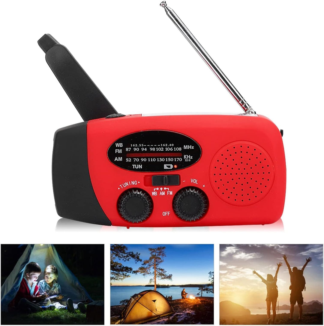 Ejoyous Solarhand -Kurbel Radio, Solar -Antrieb AM/FM Notfallradio mit LED -Licht für den Aussengebr