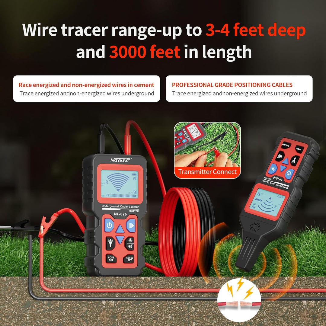 NOYAFA NF-826 Untergrundkabel Tester Locator Draht Tracker Detektor, Wand und unterirdische Rohrleit