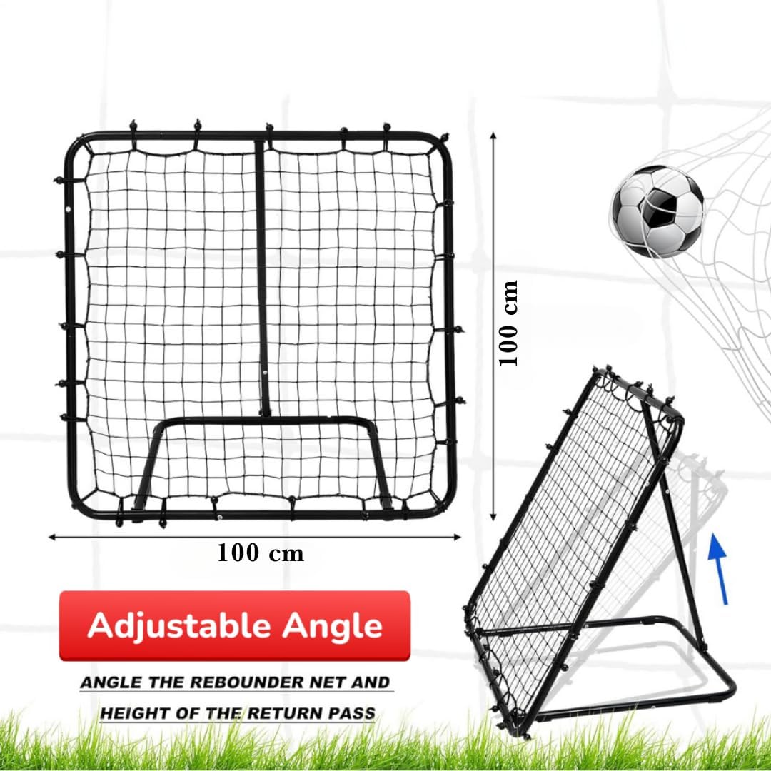 Dr. Sport Rebounder für Fussball - 100x100 cm - Verstellbar und Faltbar - Rebounder für Volleybal, H