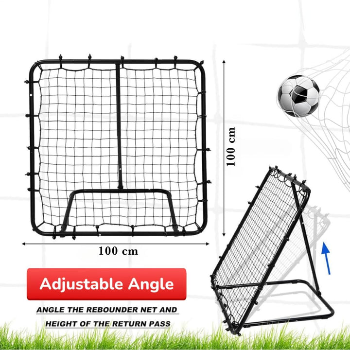 Dr. Sport Rebounder für Fussball - 100x100 cm - Verstellbar und Faltbar - Rebounder für Volleybal, H