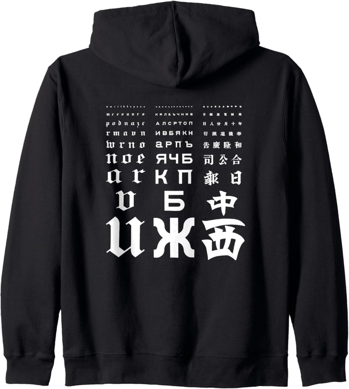 Vintage englische russische chinesische Sehtafel - Optiker Kapuzenjacke