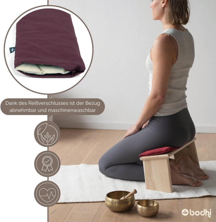Bodhi Meditationsbank Auflage | Sitzauflage aus Baumwolle | Bequeme & Weiche Polsterung | Sitzunterl