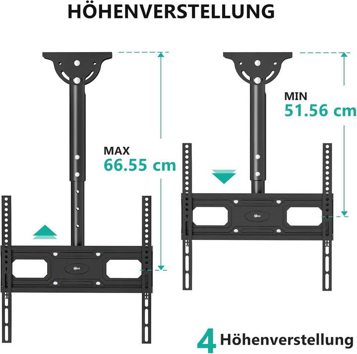 WALI TV-Deckenhalterung, voll beweglich, verstellbare TV-Halterung, passend für die meisten LED-, LC