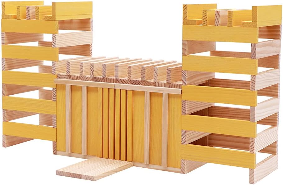 KAPLA – Set mit 40 gelben Bauklötzen – Holzspielzeug, Baukasten, ab 2 Jahren