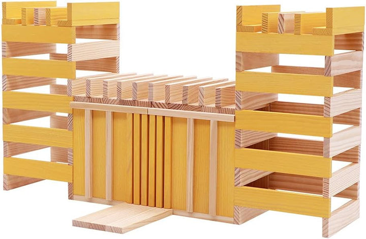 KAPLA – Set mit 40 gelben Bauklötzen – Holzspielzeug, Baukasten, ab 2 Jahren